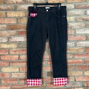 Encore Jeans Gingham Cuff and Pocket Jeans in Size 13